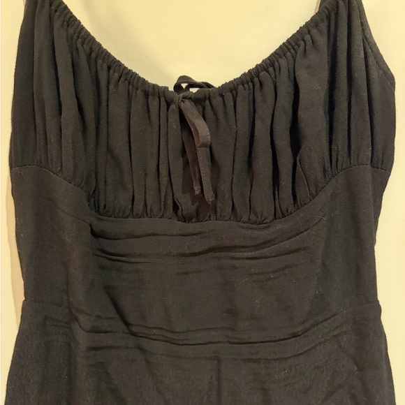 Black Ruched Mini Dress - Picture 2 of 4